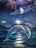 Мозаика Алмазное Хобби «Космические дельфины»