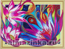 Алмазная вышивка Color KIT «Сказочные лотосы - алмазная картина с фигурными стразами»