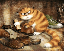 Алмазная вышивка Гранни «Кот чистит ботинки»