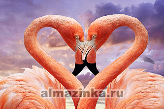 Мозаика Алмазное Хобби «Любовь фламинго»