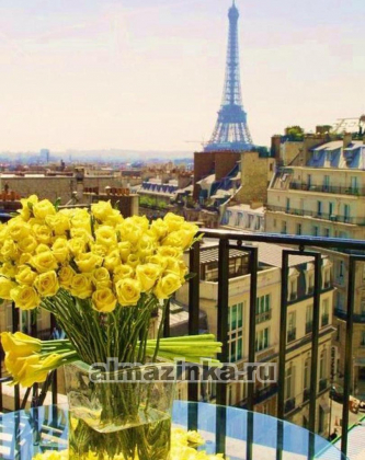 Алмазная вышивка Гранни «Париж. Желтые розы»