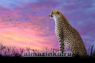 Мозаика Алмазное Хобби «Леопард на закате»