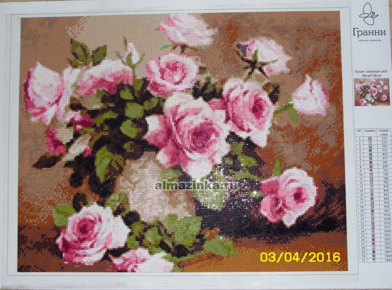 Алмазная вышивка Гранни «Букет нежных роз» Гранни Ag4606