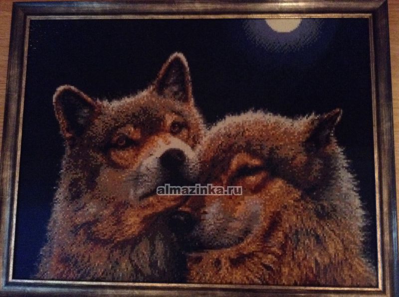 Алмазная живопись «Волк и волчица» Алмазная живопись АЖ-1200
