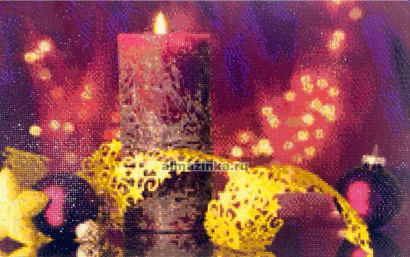 Алмазная вышивка Яркие Грани «Новогодняя свеча» Яркие грани DS406